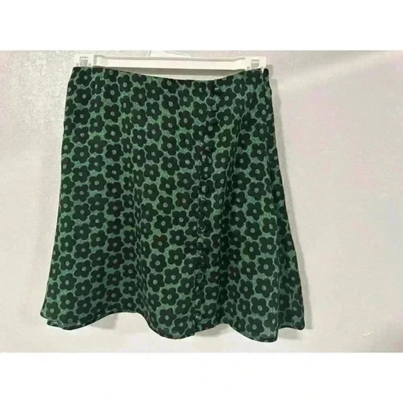 Urban Outfitters Womens Skirt Green Floral A-Line Button Front Bohemian Sz S - Picture 4 of 11